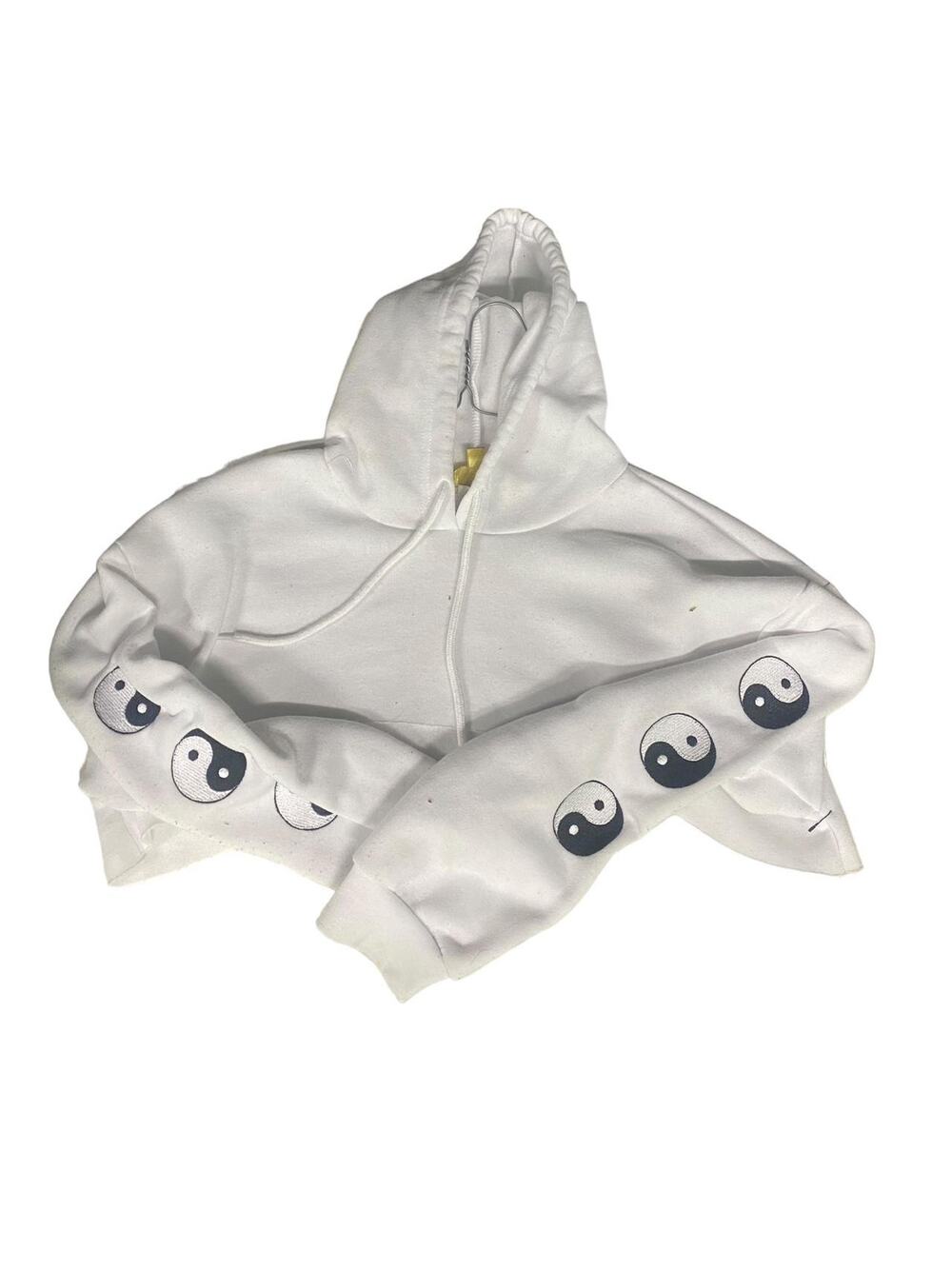 White and black yinyang hoodie